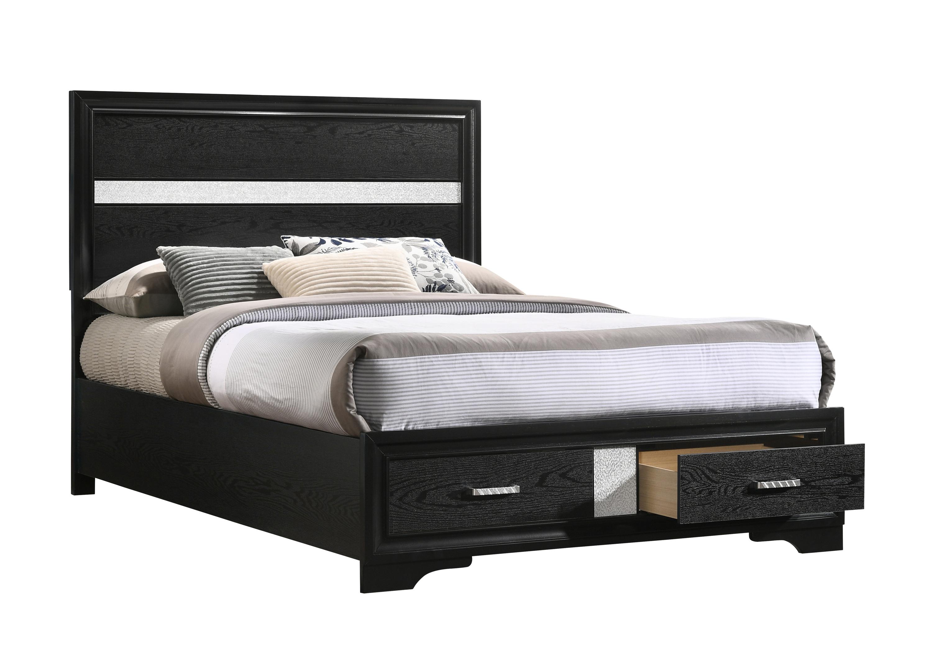 

    
Modern Black Wood Full Storage Bed Coaster 206361F Miranda
