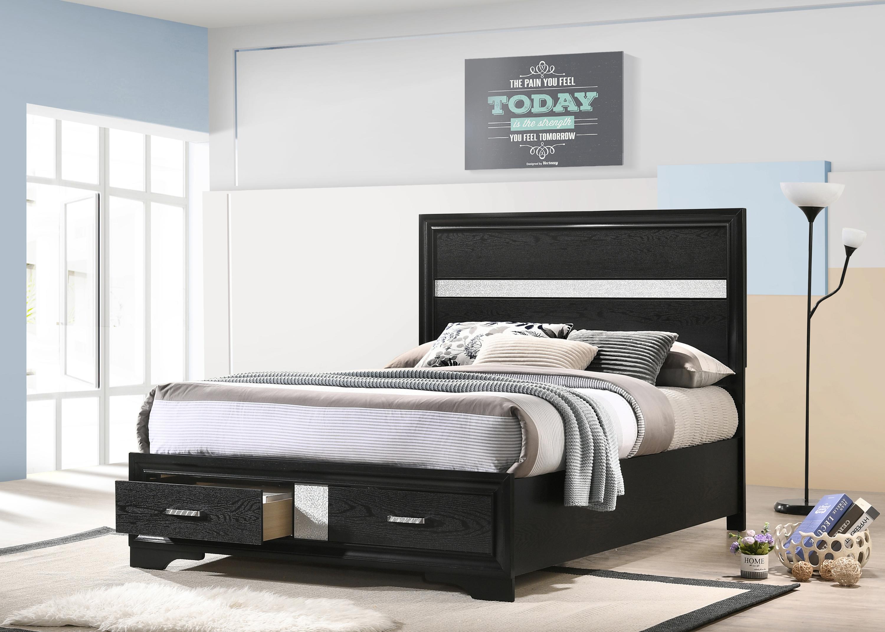 

    
Modern Black Wood Full Storage Bedroom Set 3pcs Coaster 206361F Miranda
