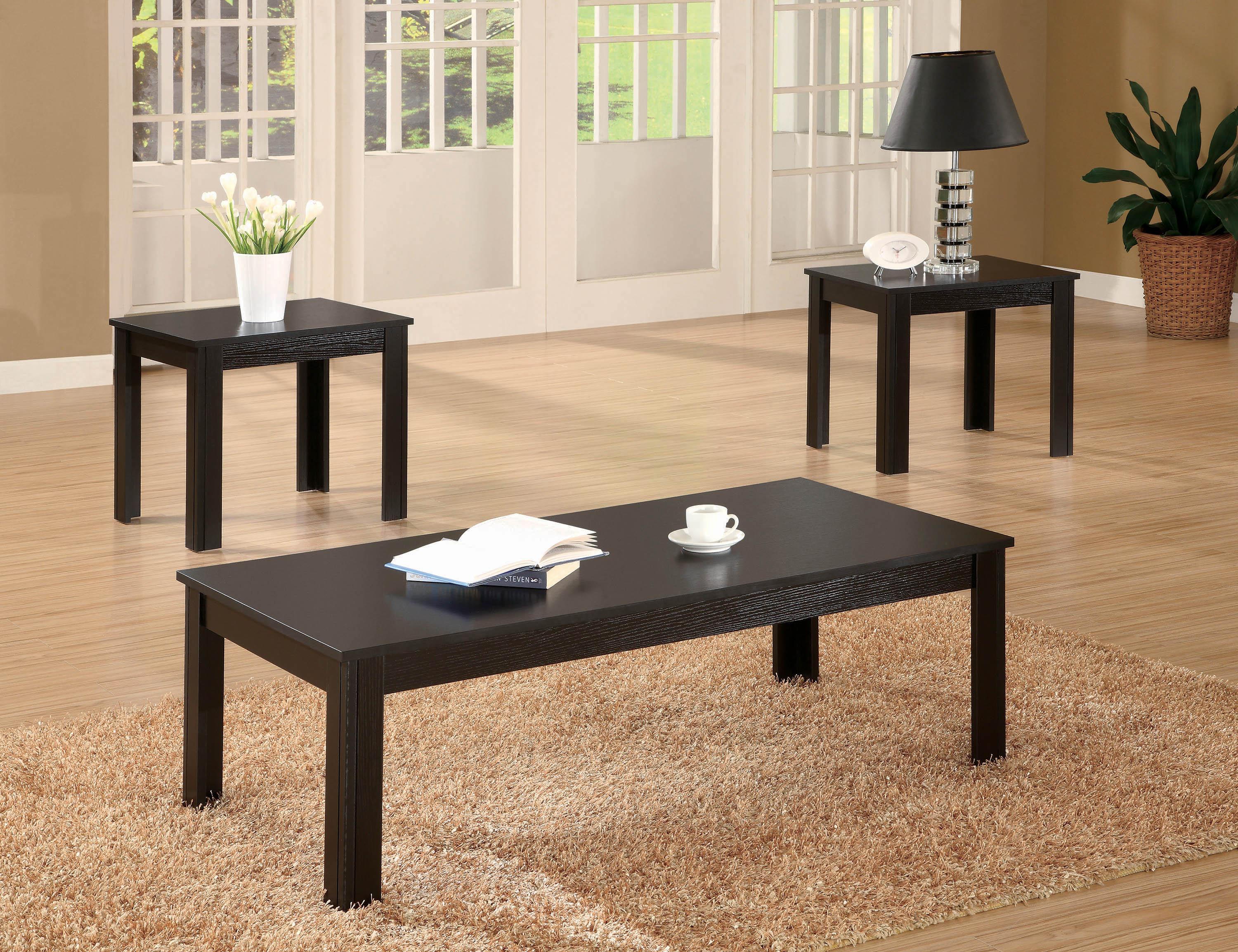 

    
Modern Black Wood Occasional Table Set 3pcs Coaster 700225
