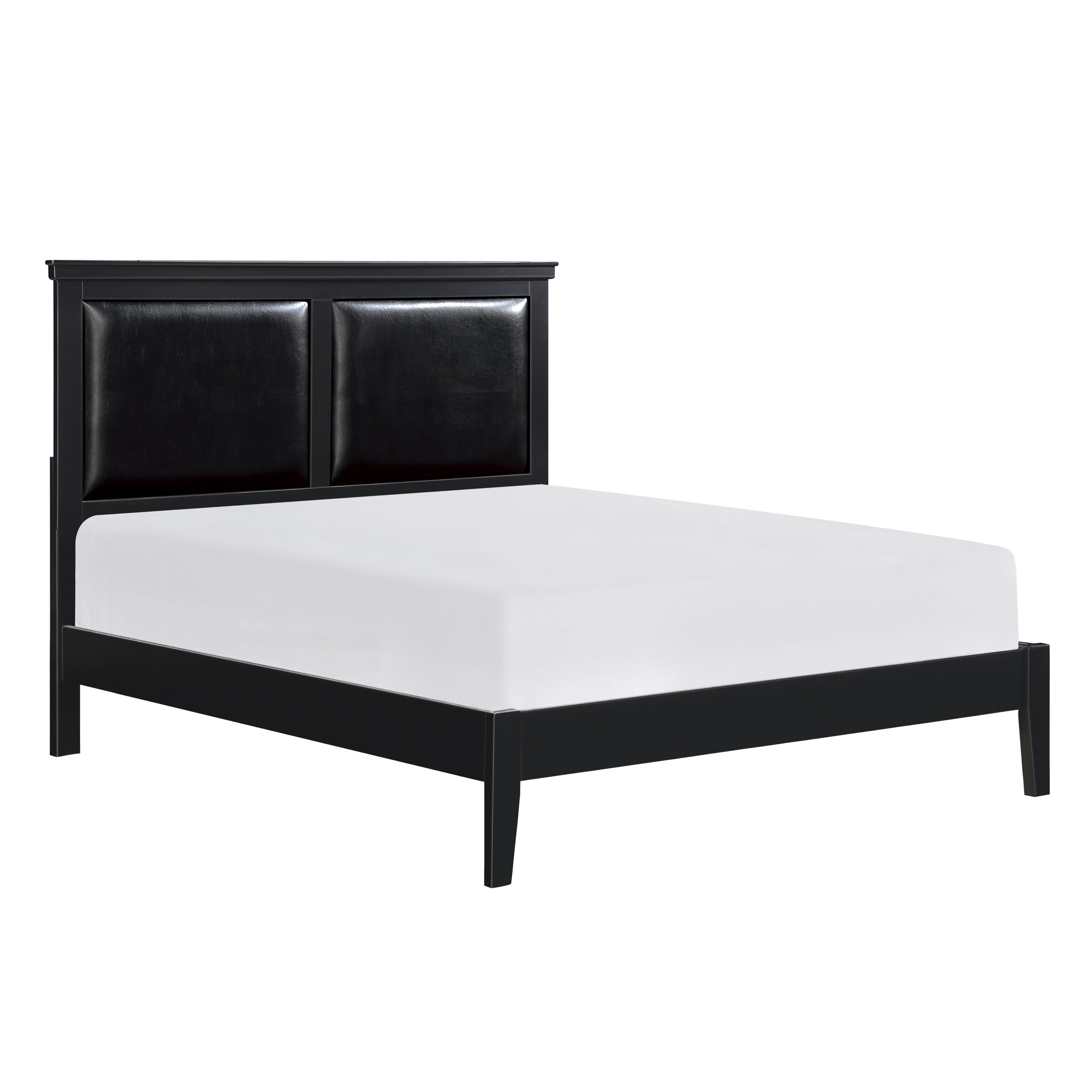 

    
Modern Black Wood Queen Bed Homelegance 1519BK-1* Seabright
