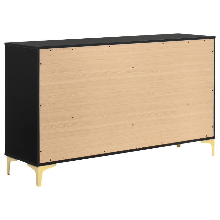

    
 Shop  Modern Black Wood Queen Panel Bedroom Set 5PCS Coaster Kendall 301161Q
