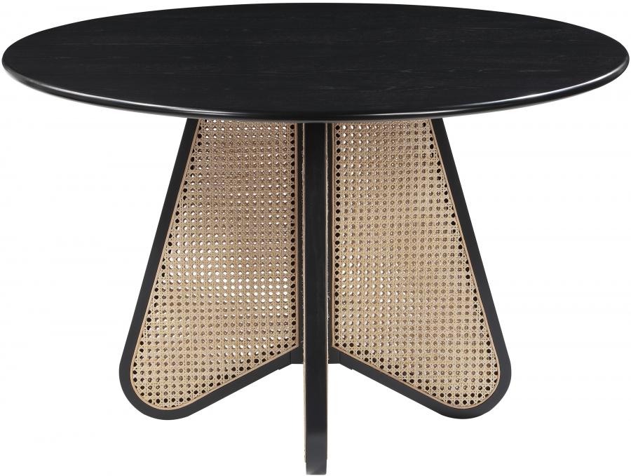 

    
Modern Black Wood Round Dining Table Meridian Furniture Butterfly 705Black-T
