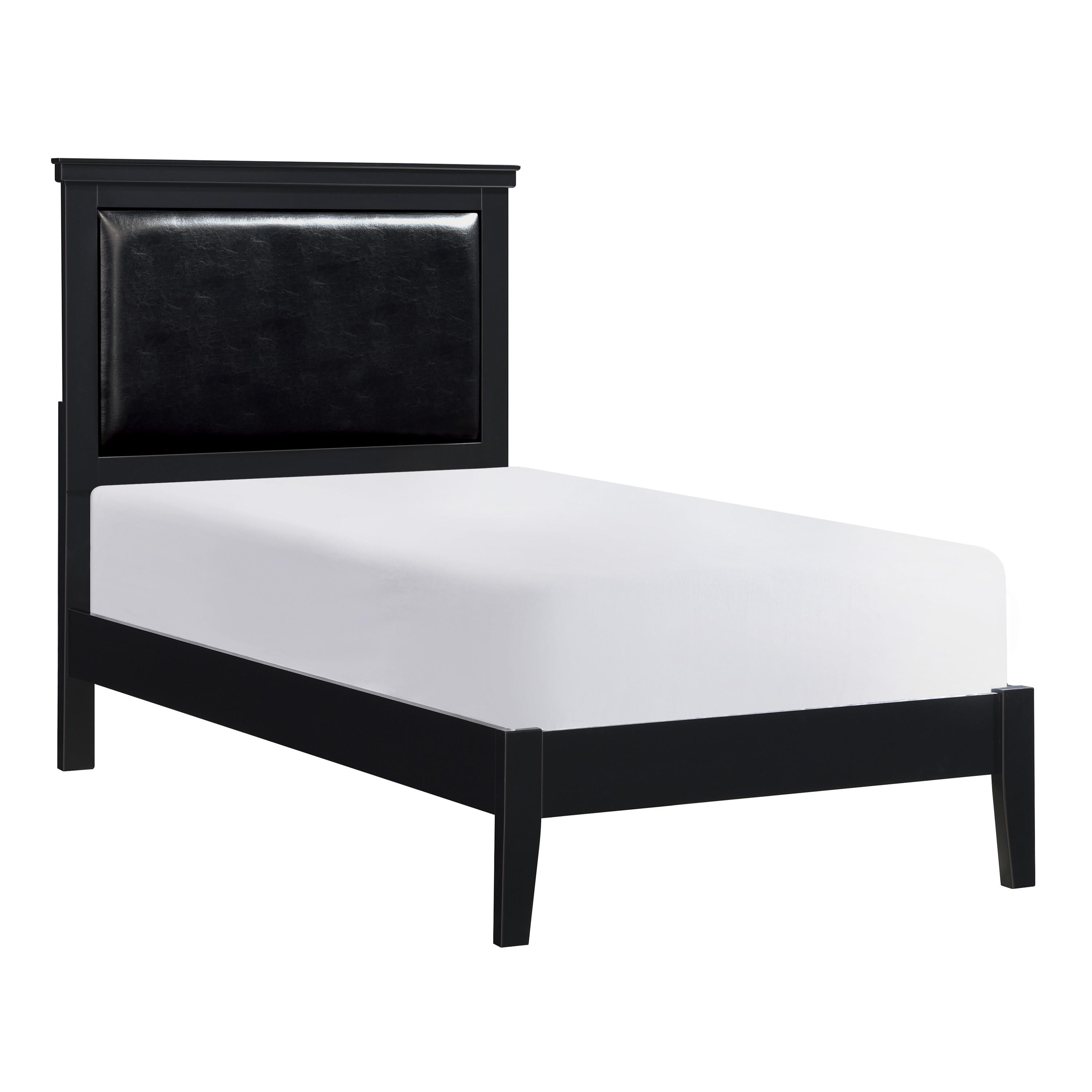Modern Bed 1519BKT-1* Seabright 1519BKT-1* in Black Faux Leather