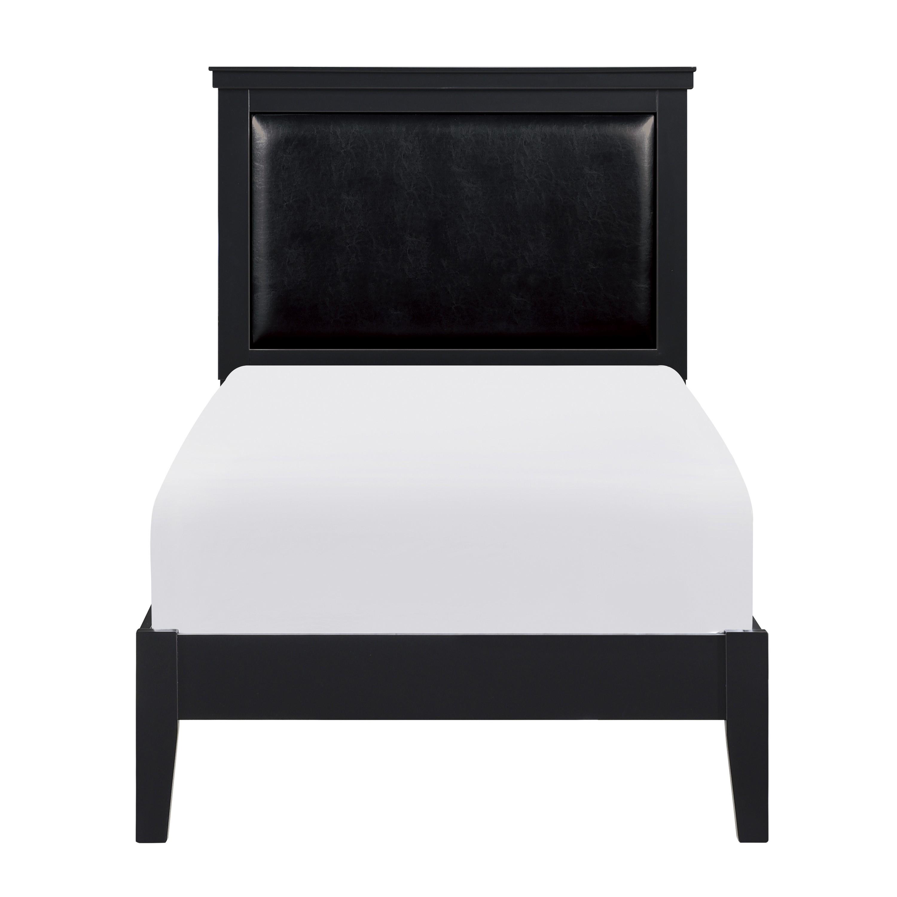 

    
Modern Black Wood Twin Bed Homelegance 1519BKT-1* Seabright
