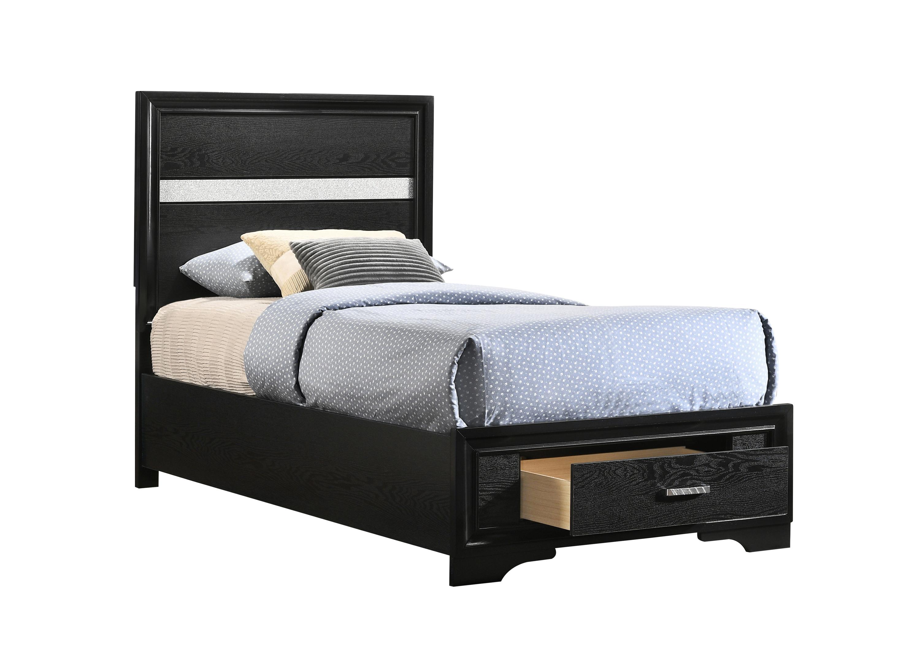 

    
Modern Black Wood Twin Storage Bedroom Set 3pcs Coaster 206361T Miranda
