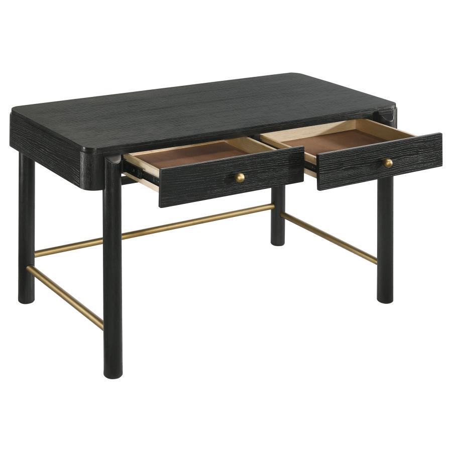 

    
224337-D-2PCS Modern Black Wood Vanity Desk with Mirror Set 2PCS Coaster Arini 224337
