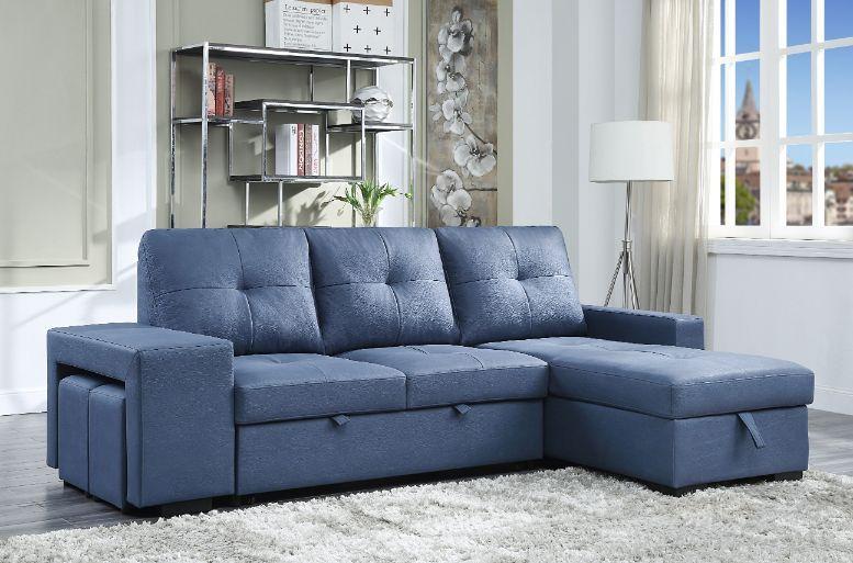

    
54650 Modern Blue Fabric Futon Sofa by Acme Strophios 54650
