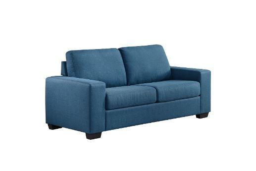 Modern Futon sofa Zoilos 57215 in Blue Fabric