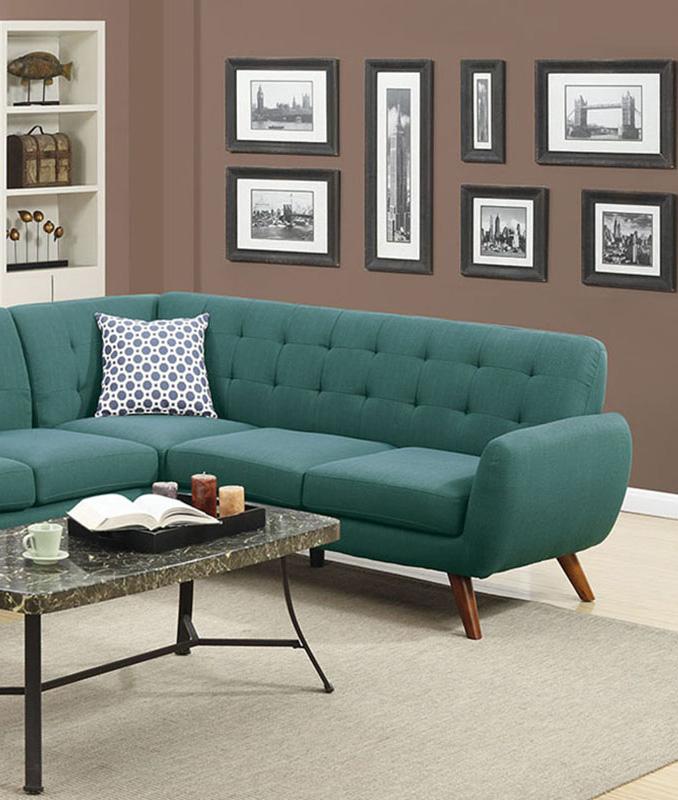 

    
Poundex Furniture F6963 Sectional Sofa Blue/Lagoon F6963
