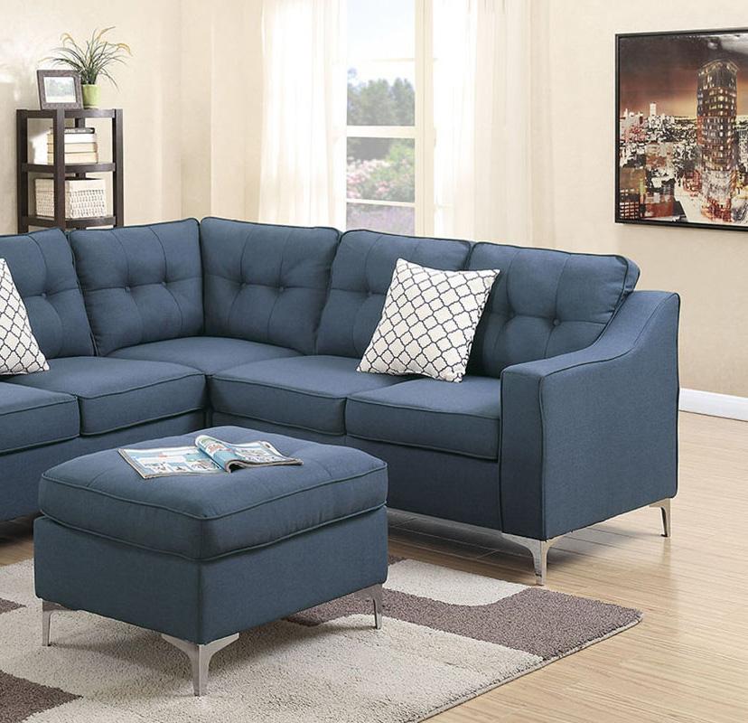 

    
Poundex Furniture F6999 4-Pcs Sectional Blue F6999
