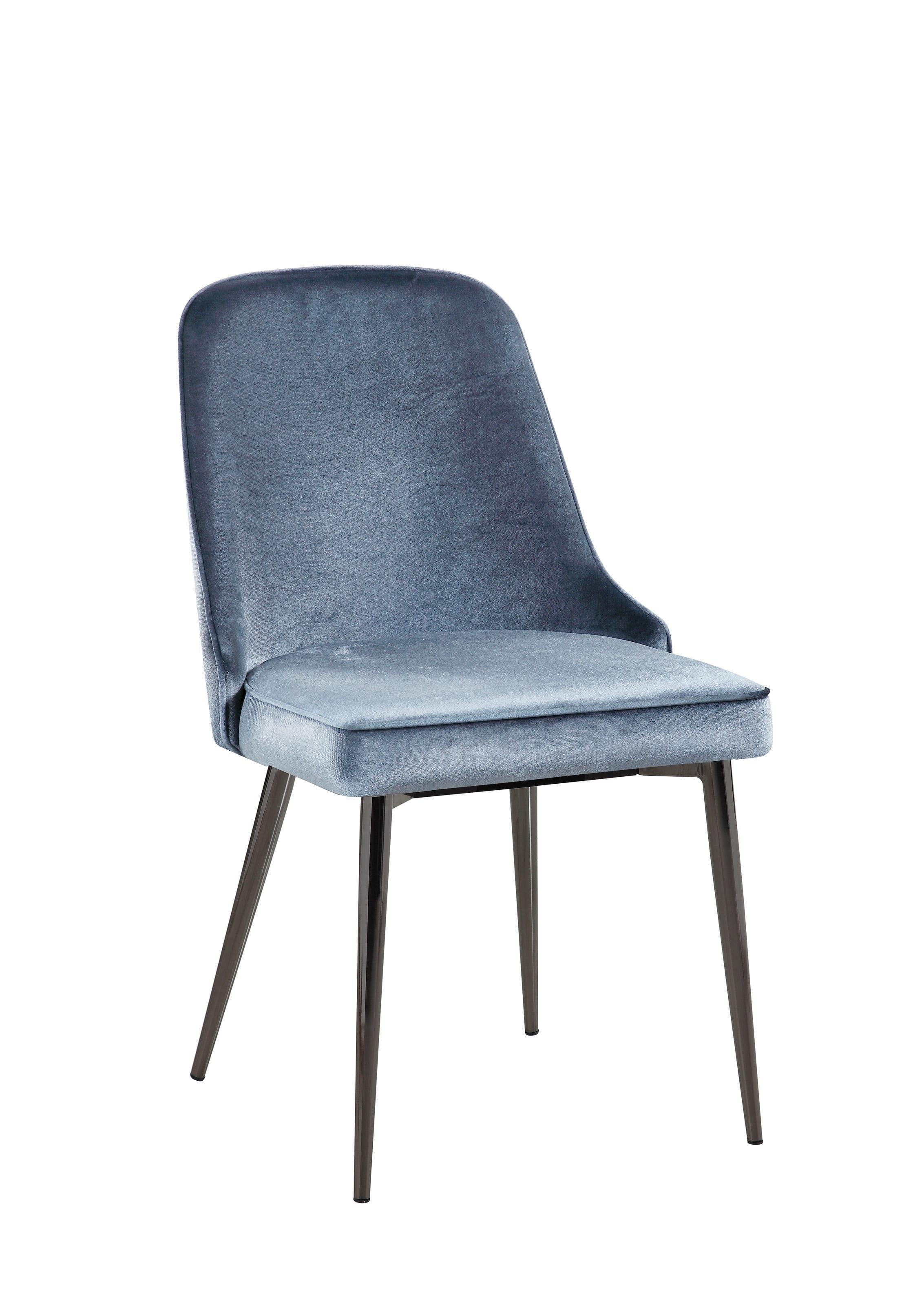 Modern Dining Chair Byum 107954 in Blue Fabric