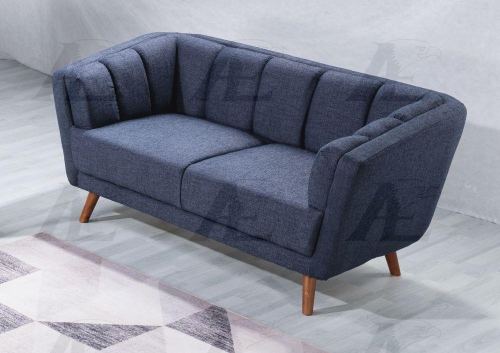 

    
Blue Gray Linen Sofa & Loveseat Set 2Pcs Contemporary American Eagle AE555
