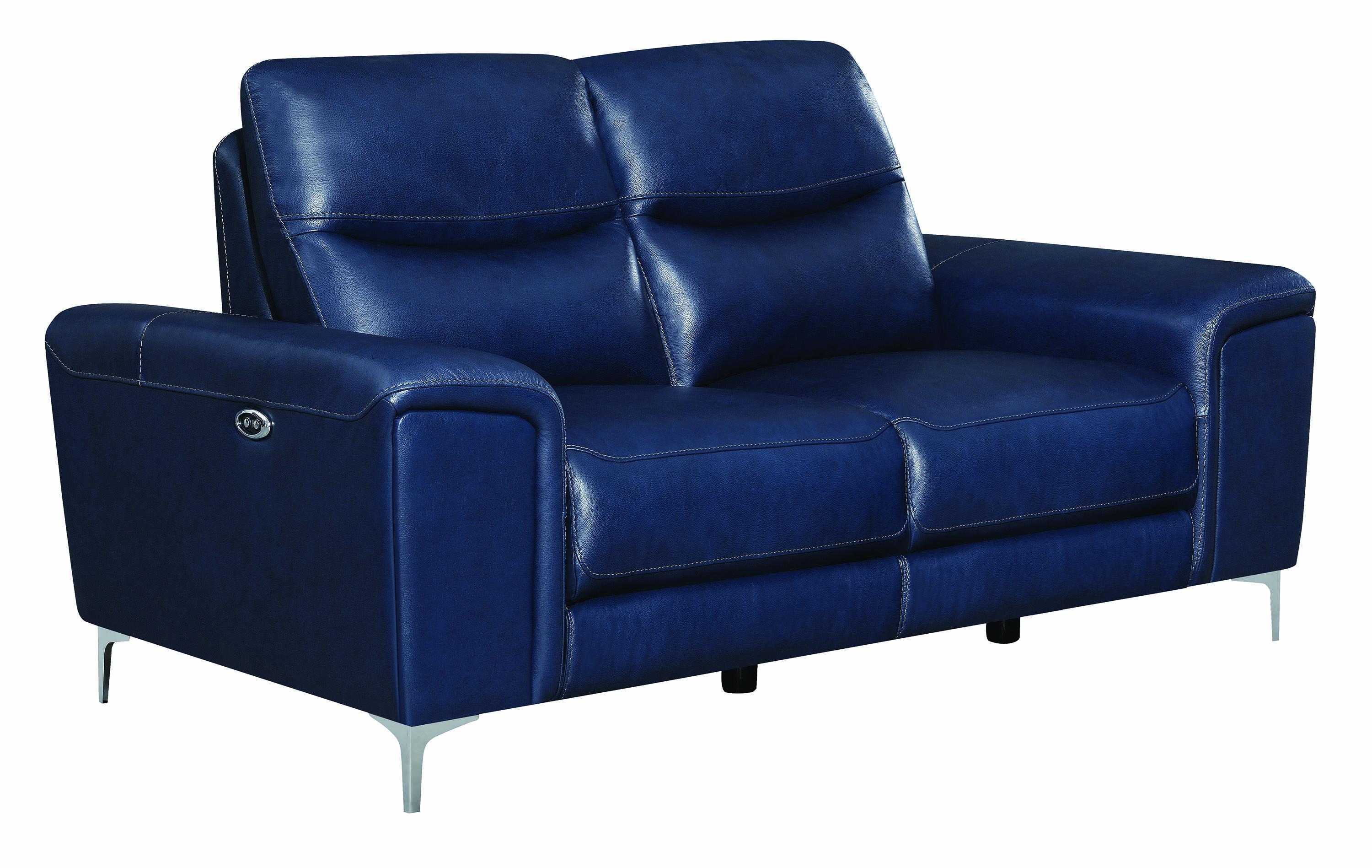 

    
Modern Blue Leather Upholstery Power loveseat Largo by Coaster
