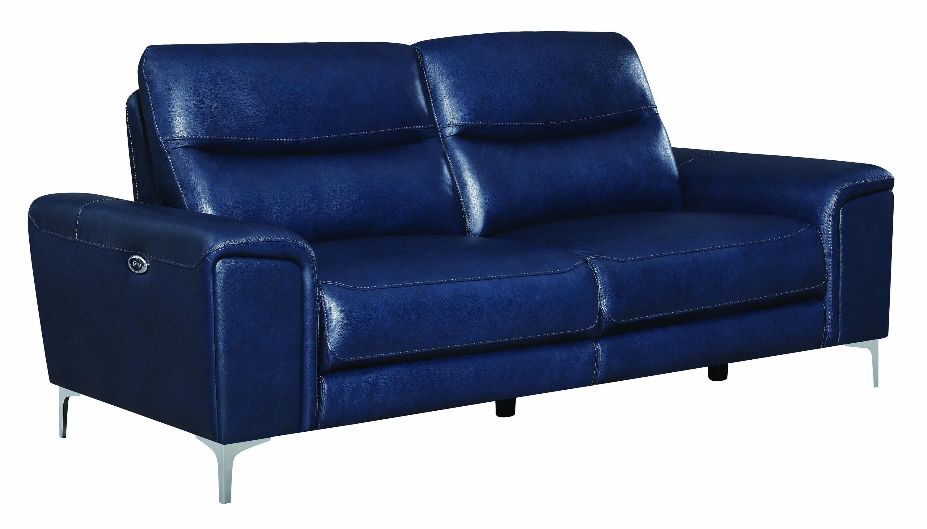 

    
Modern Blue Leather Upholstery Power sofa Largo by Coaster
