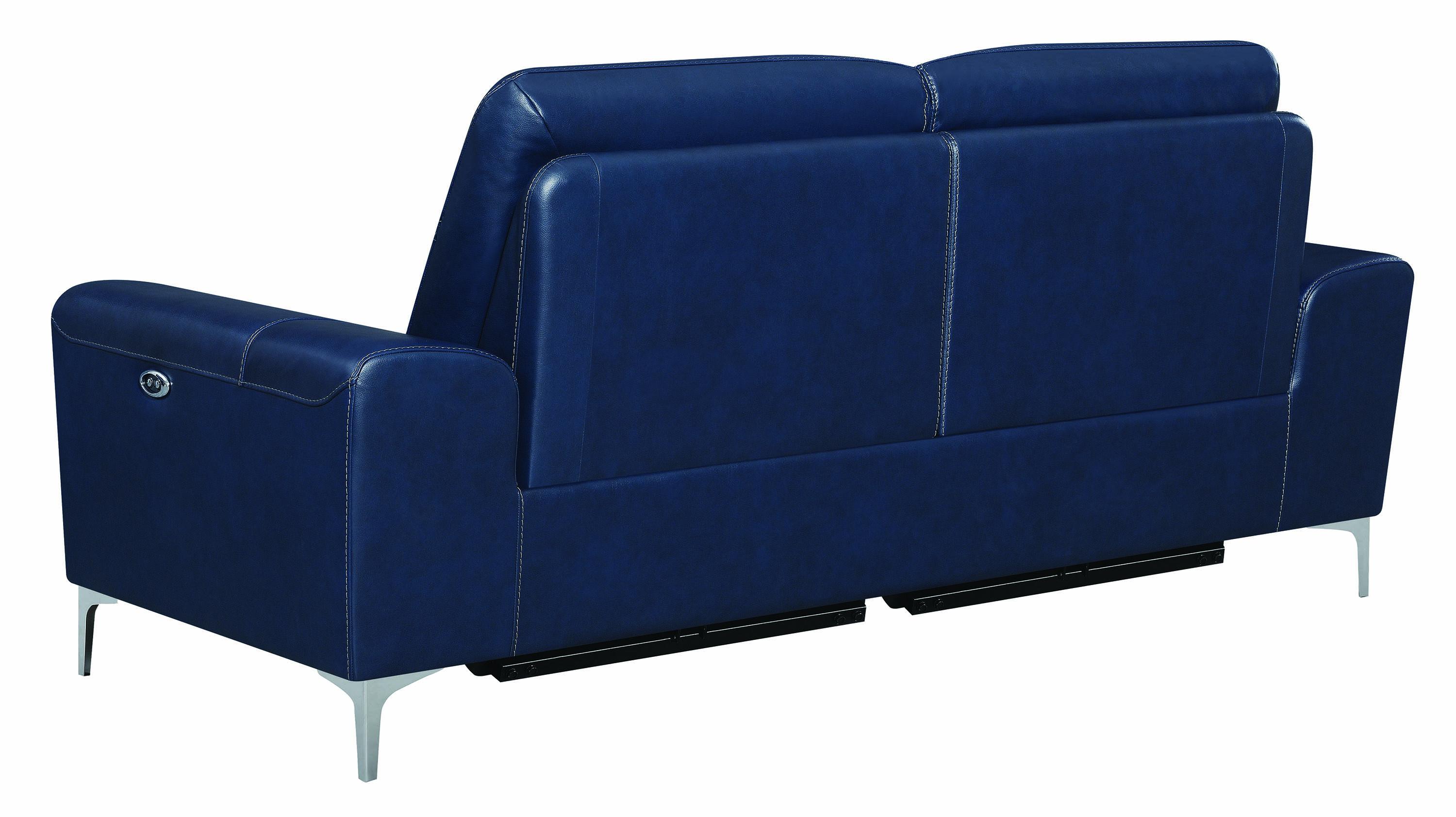

    
 Shop  Modern Blue Leather Upholstery Power sofa Largo by Coaster
