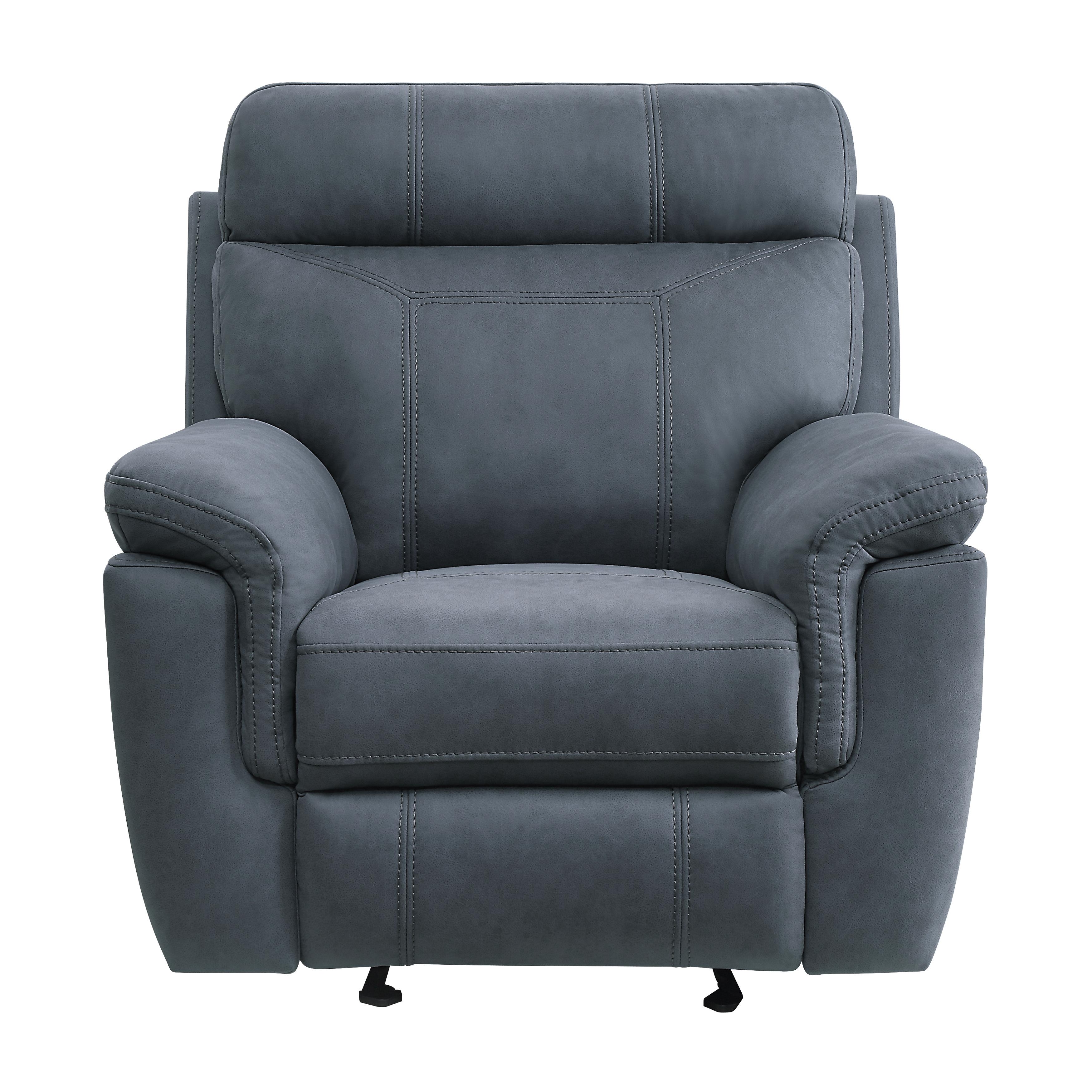 Modern Reclining Chair 9301BUE-1 Clifton 9301BUE-1 in Blue Microfiber