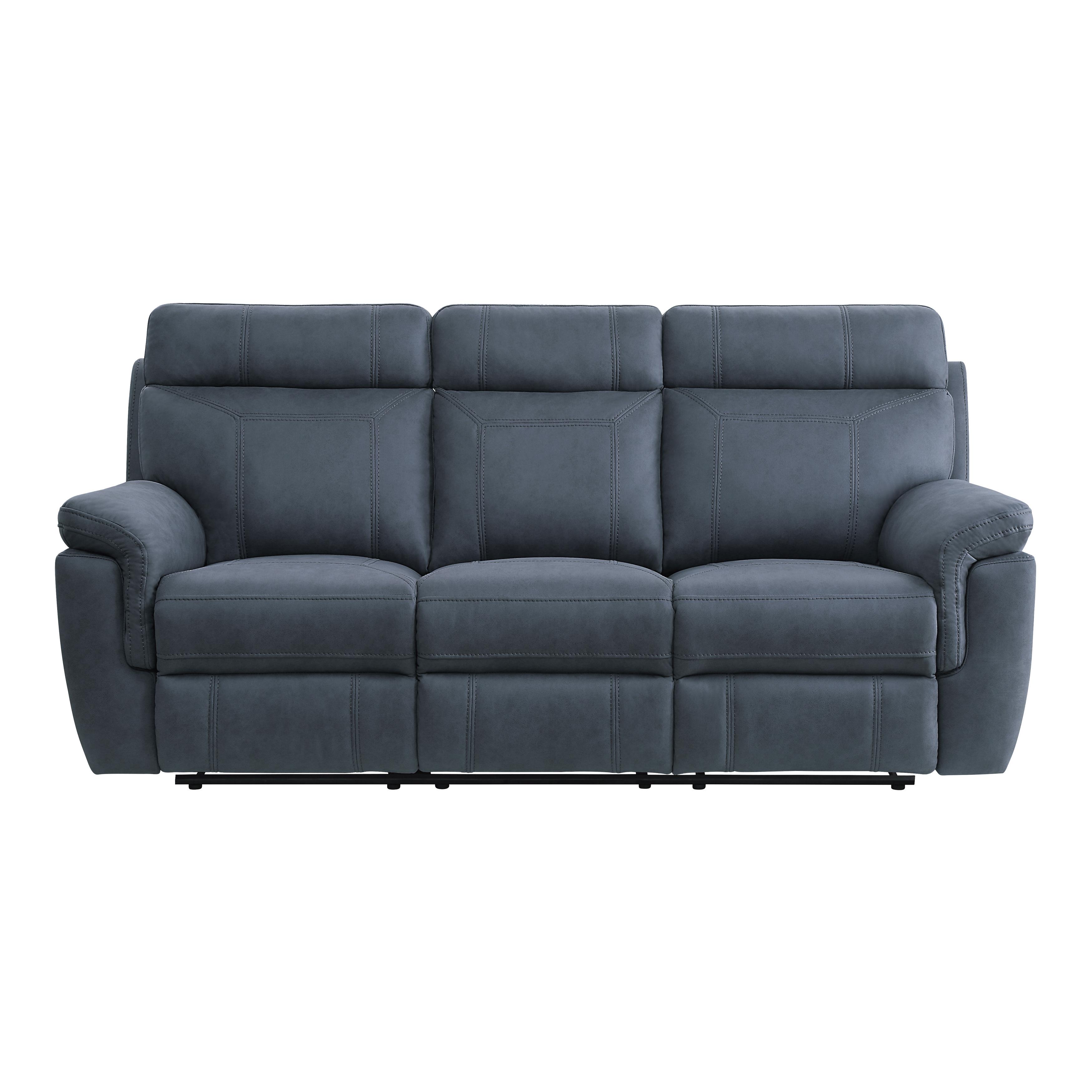 Modern Reclining Sofa 9301BUE-3 Clifton 9301BUE-3 in Blue Microfiber
