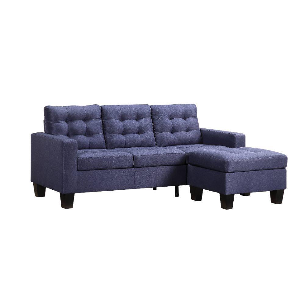 Modern Sectional Sofa Earsom 56650 in Blue 