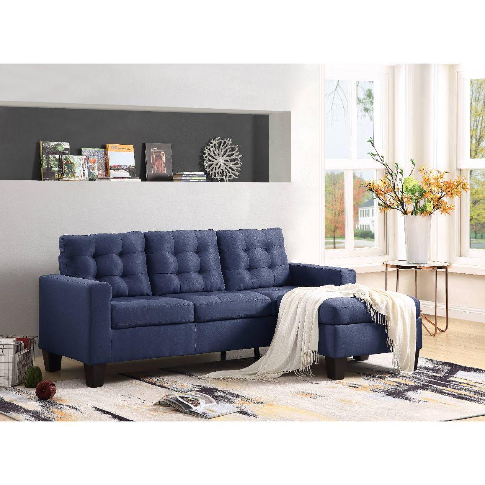 

                    
Acme Furniture Earsom Sectional Sofa Blue Upholstered Purchase 
