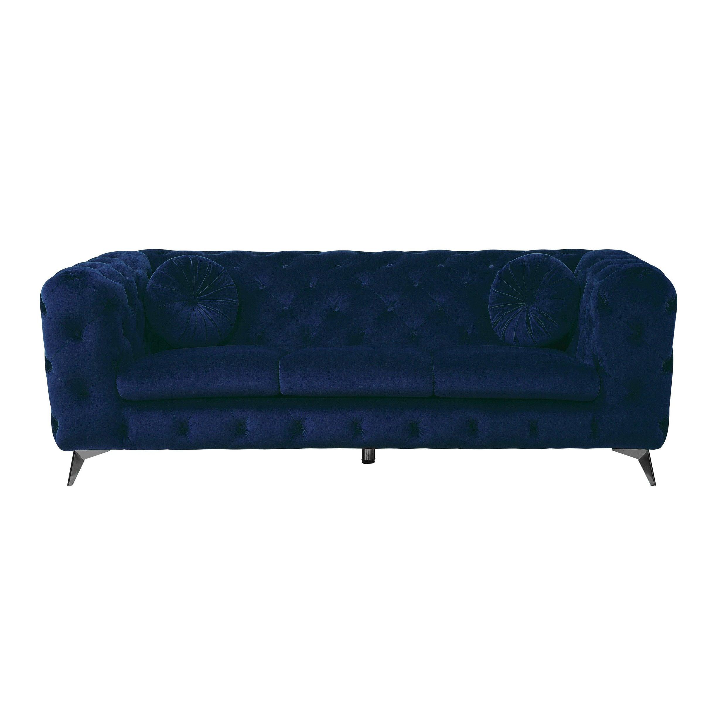 

                    
Acme Furniture Atronia Sofa and Loveseat Set Blue Fabric Purchase 
