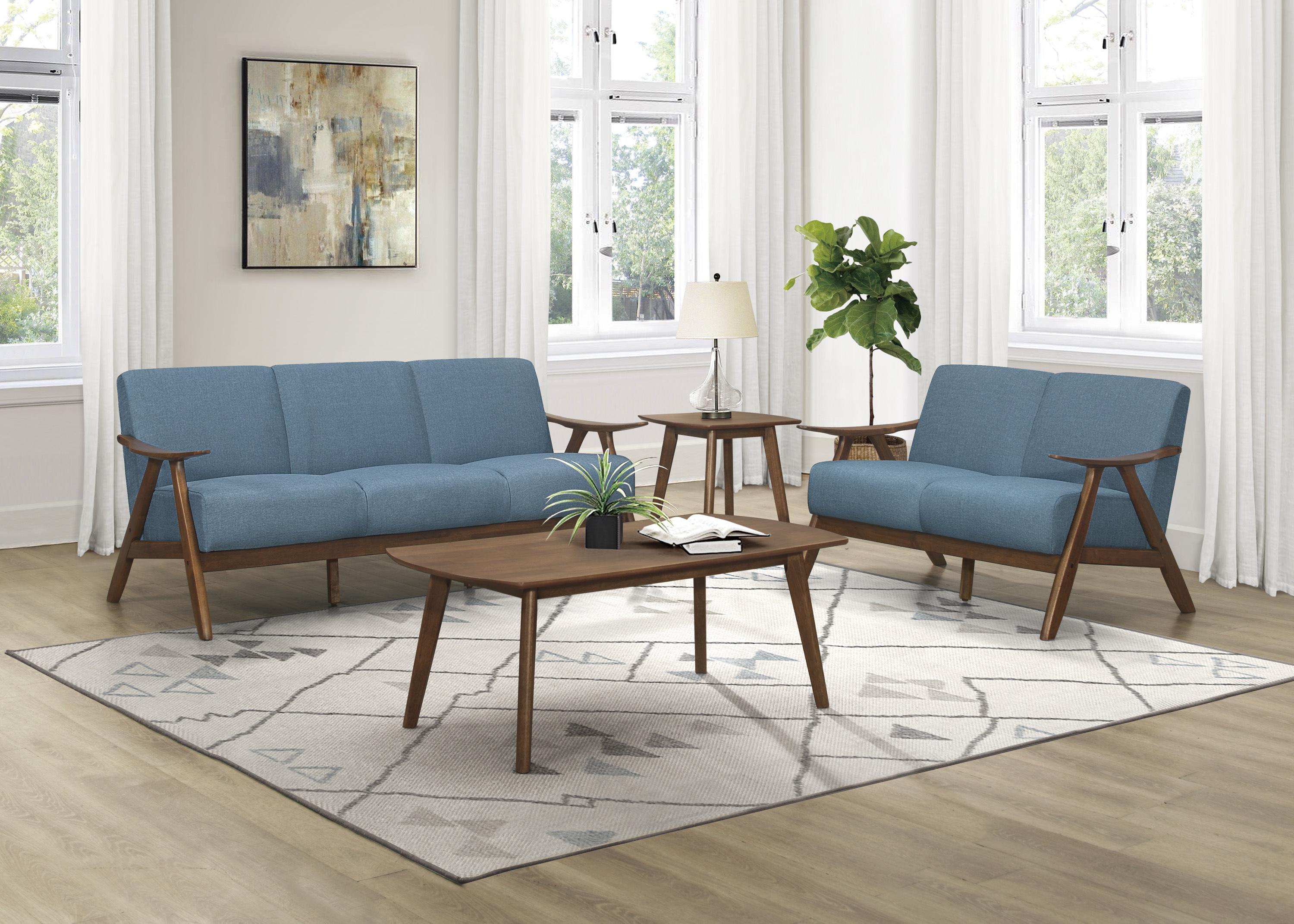 

    
Modern Blue Textured Living Room Set 2pcs Homelegance 1138BU Damala
