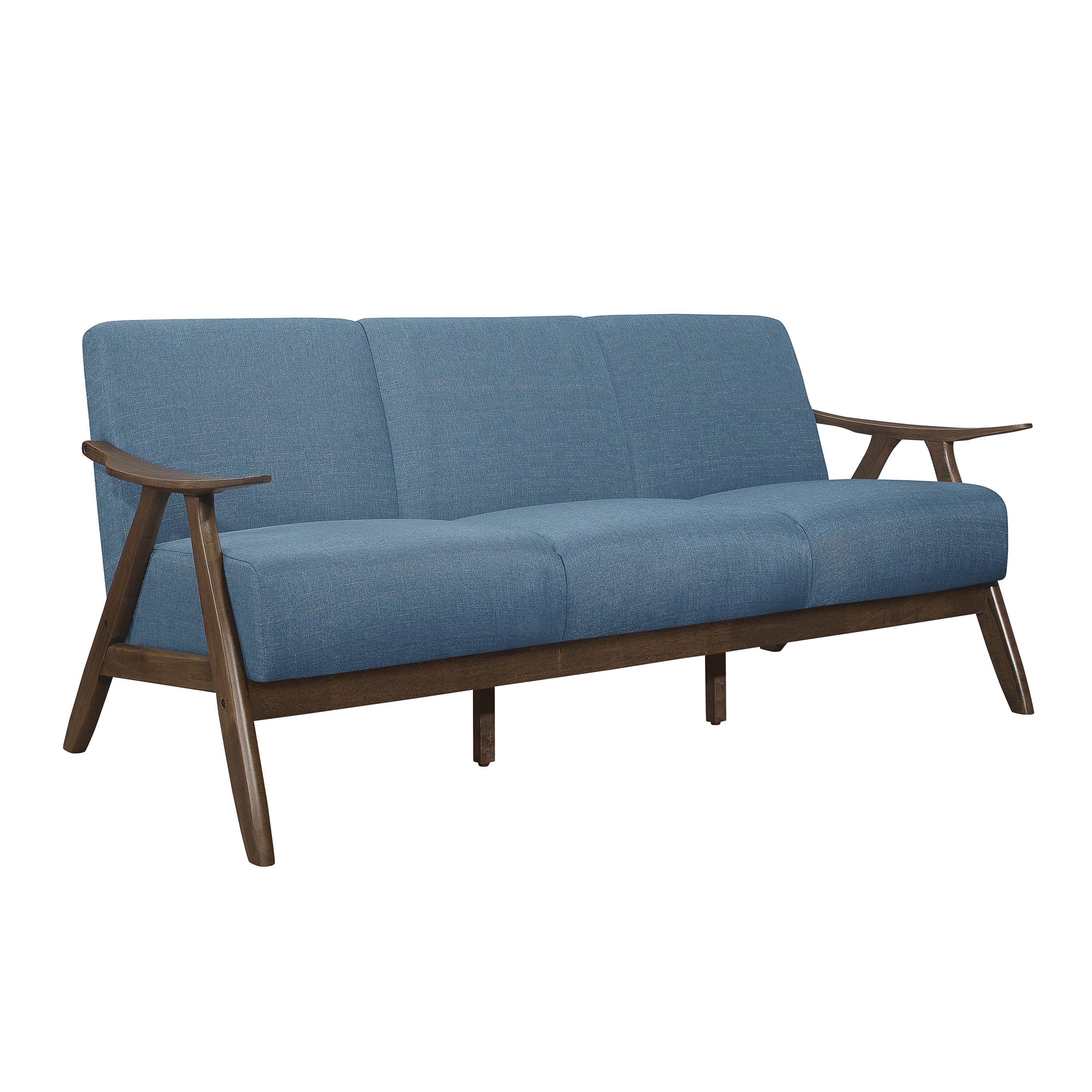 

    
Modern Blue Textured Sofa Homelegance 1138BU-3 Damala
