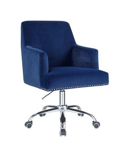 Modern Office Chair Trenerry OF00117 in Blue Velvet
