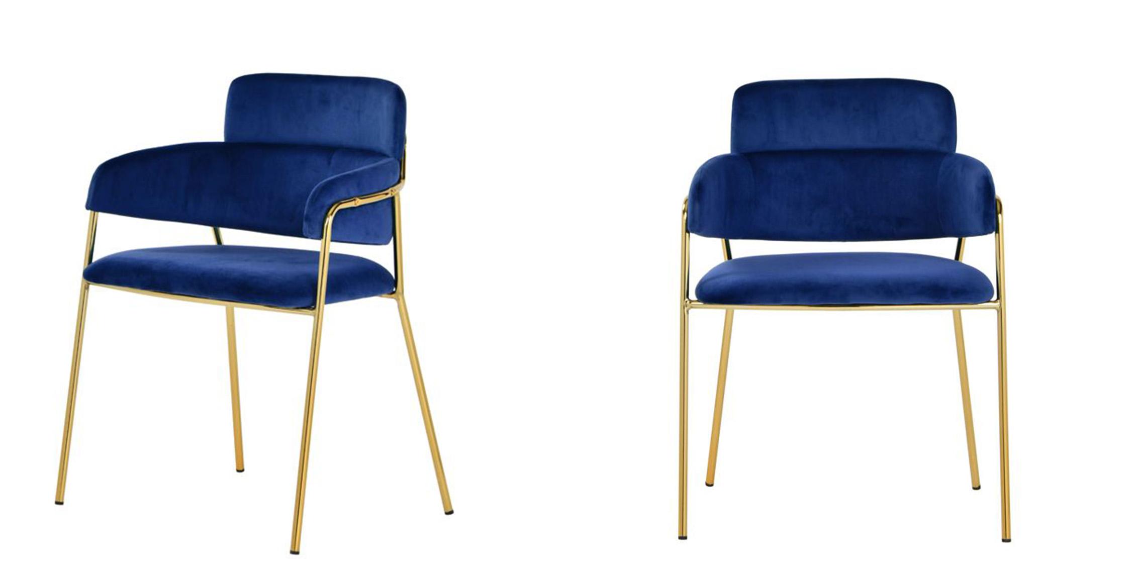 

    
Modern Blue Velvet & Gold Dining Chair (Set of 2) VIG Modrest Tessa
