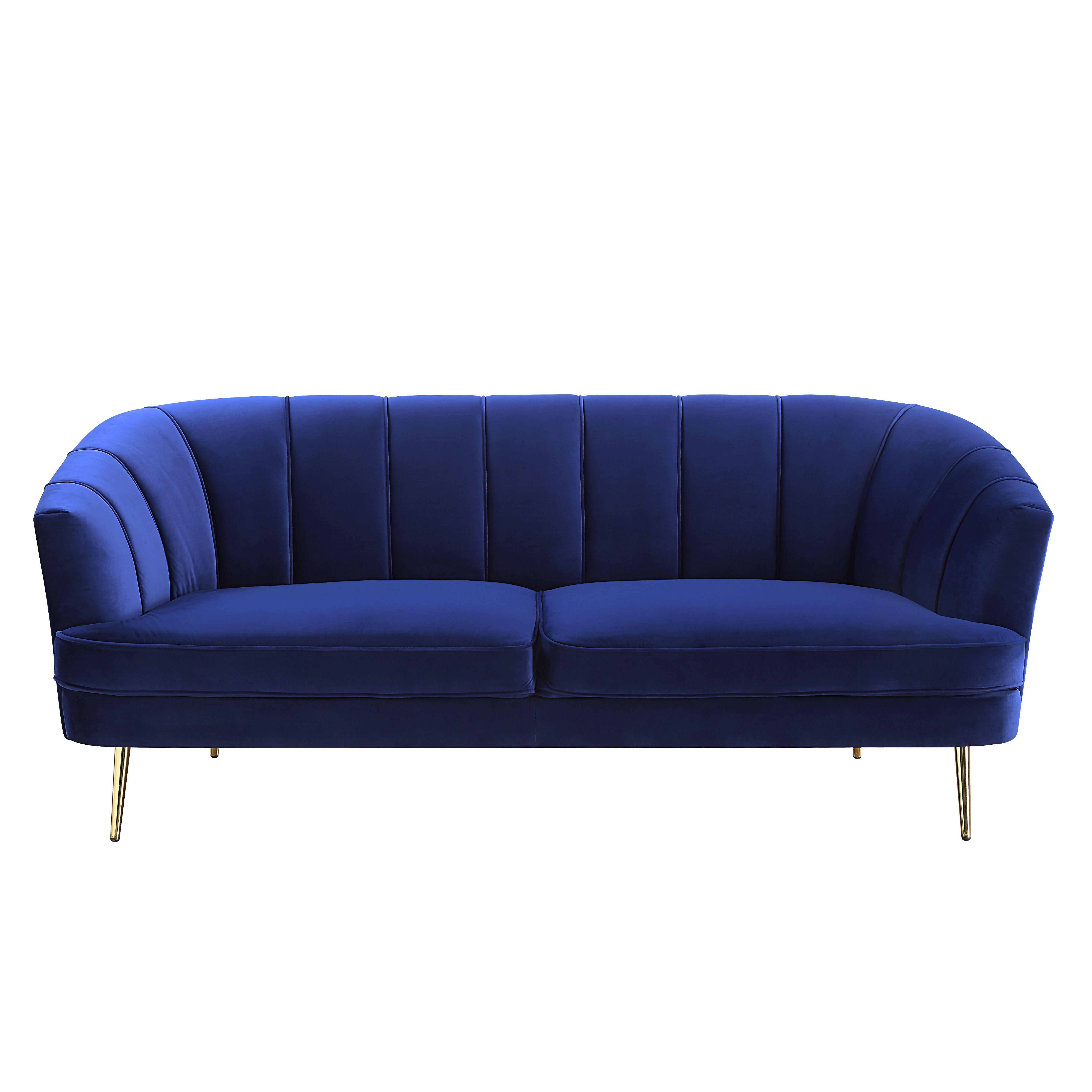 

    
Modern Blue Velvet Sofa by Acme Eivor LV00210
