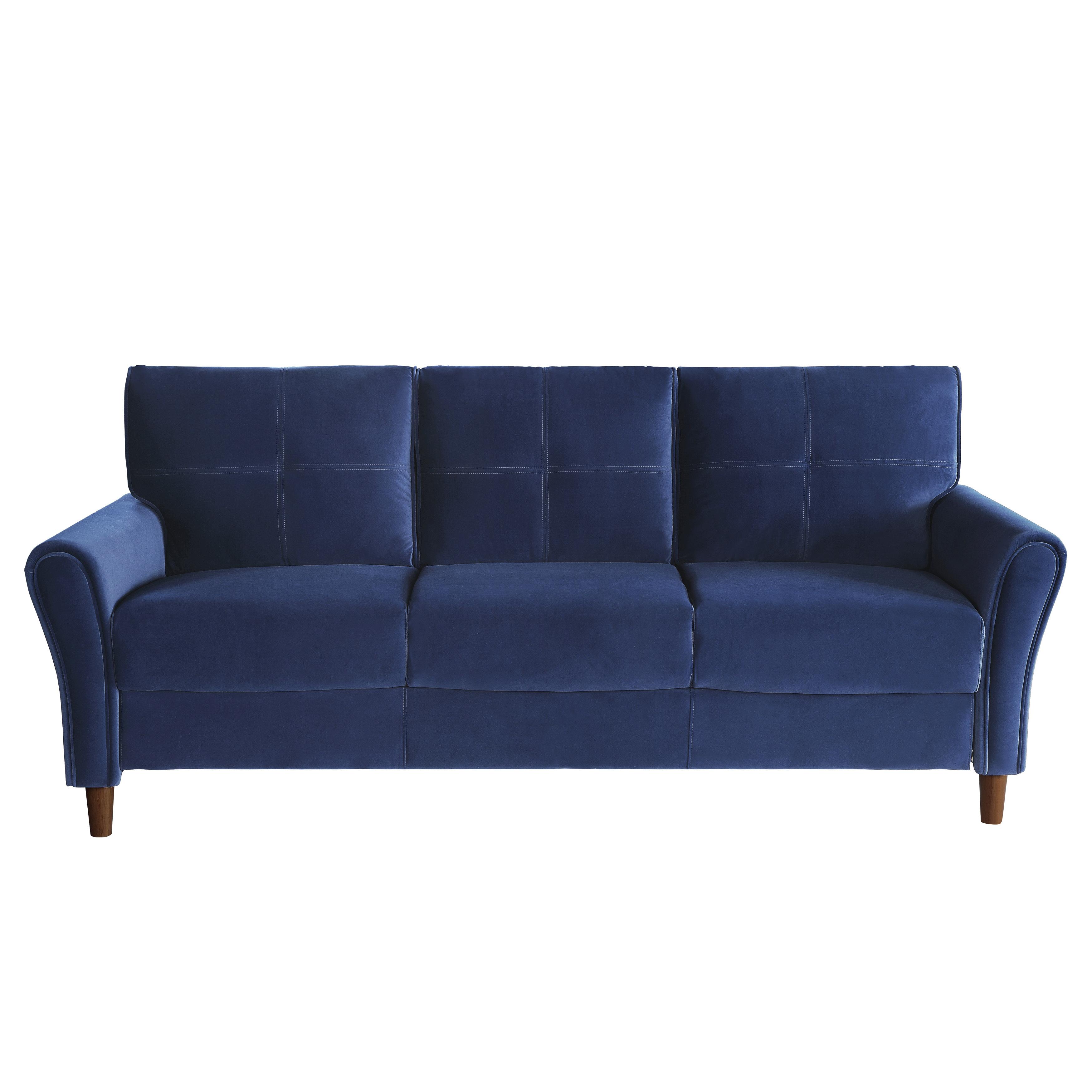 Modern Sofa 9348BUE-3 Dunleith 9348BUE-3 in Blue Velvet