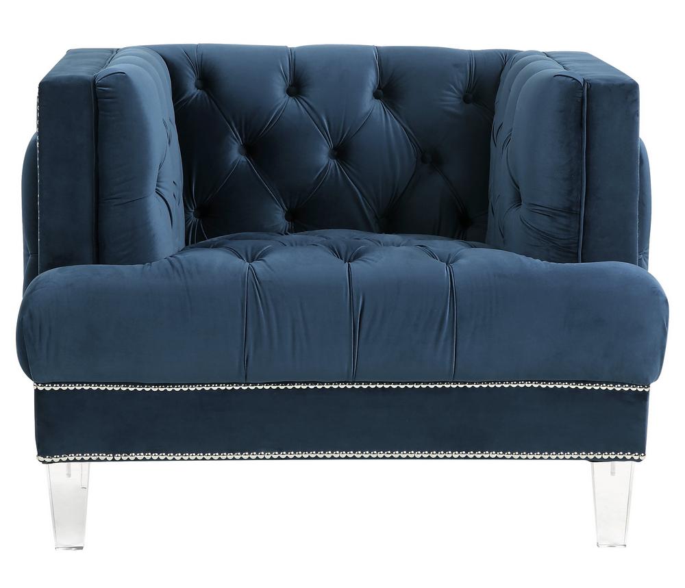 

    
56455-3pcs Modern Blue Velvet Sofa + Loveseat + Chair by Acme Ansario 56455-3pcs
