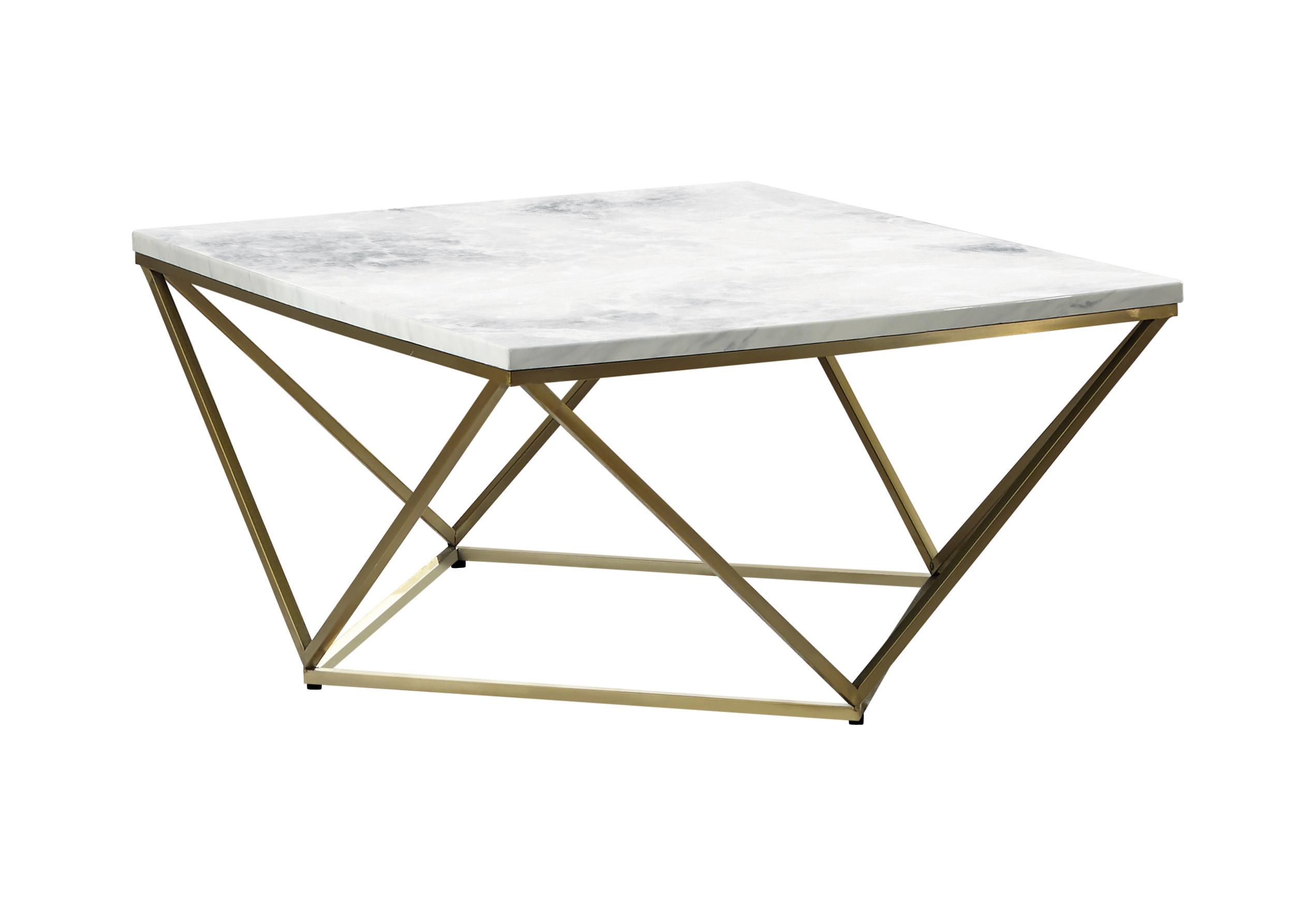 Modern Coffee Table 700846 700846 in Brass, White 