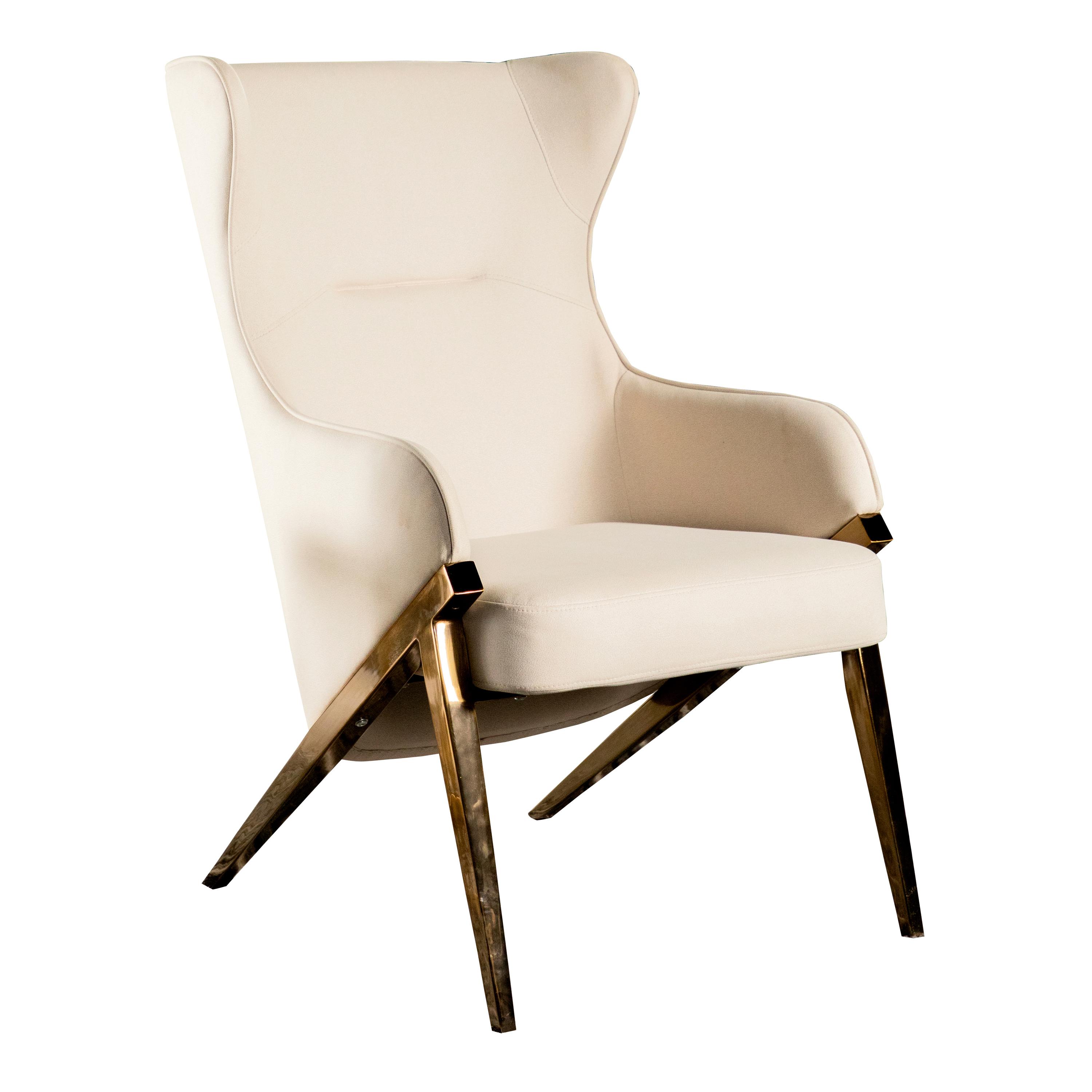 Modern Accent Chair 903052 903052 in Cream Leatherette