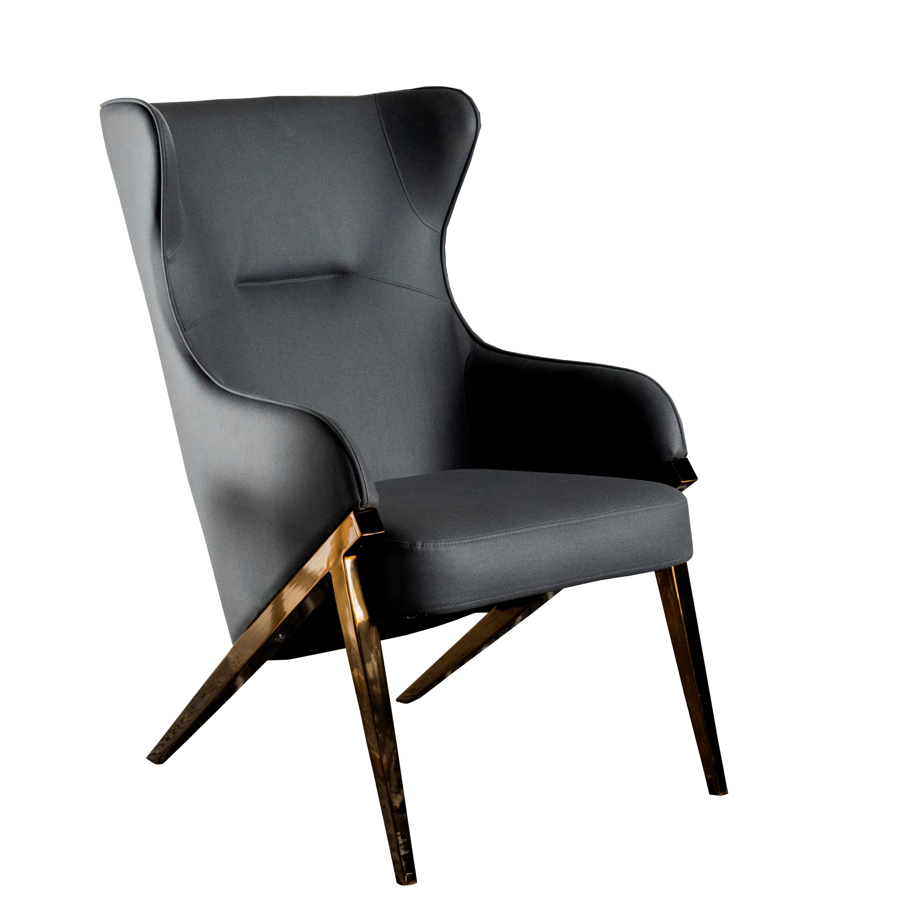 Modern Accent Chair 903053 903053 in Slate Leatherette