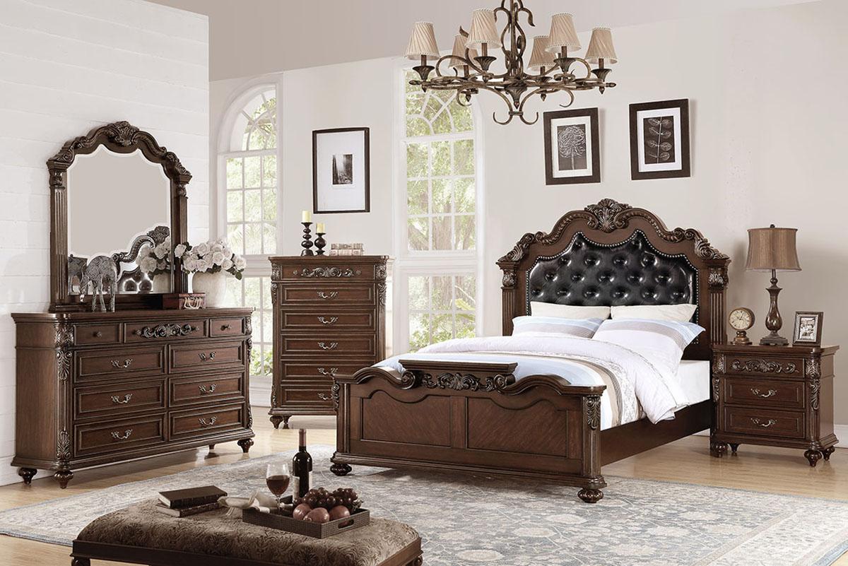 

    
Eastern King Bed F9386 Brown,Black Tufted Faux Leather Poundex
