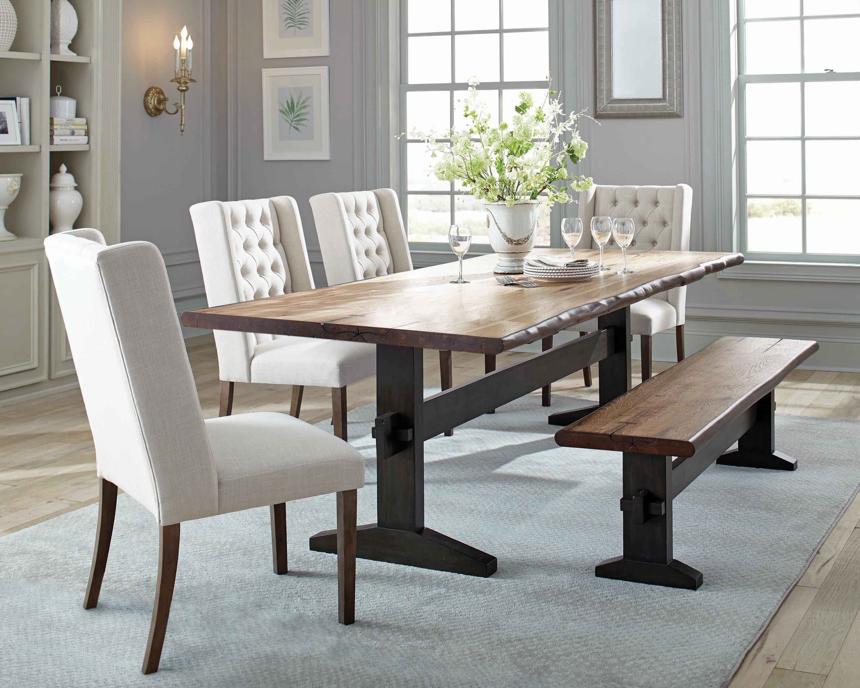 

    
Modern Brown,Black Wood Dining table Burnham by Coaster

