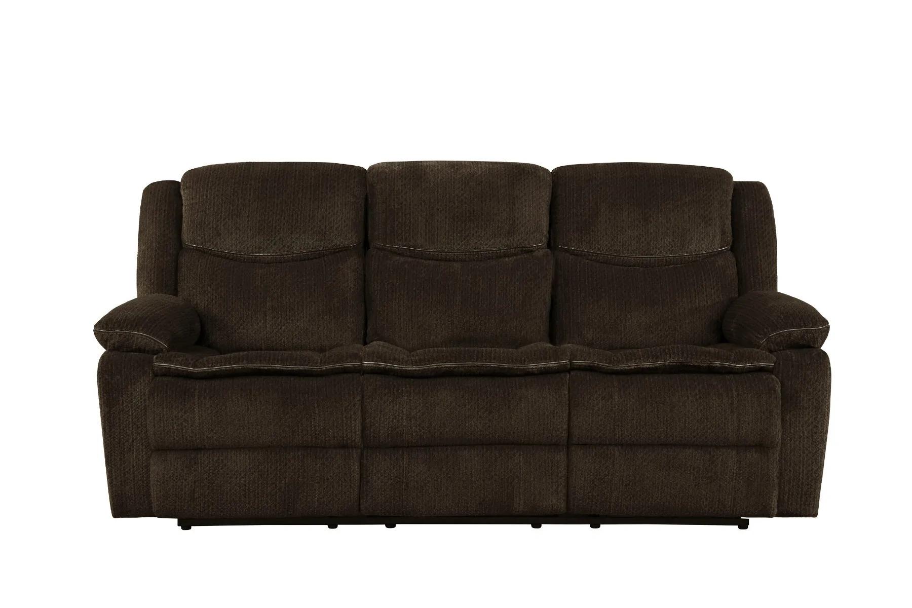 Modern Motion Sofa Set 610251-S2 Jennings 610251-S2 in Brown Chenille