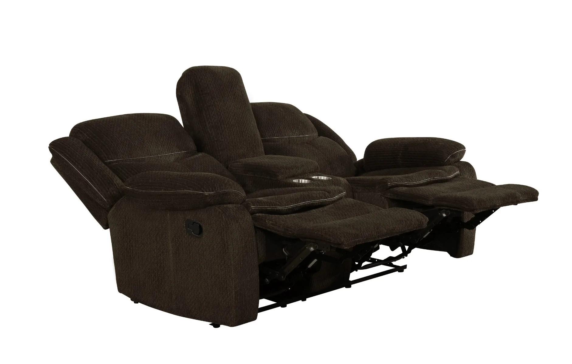 

    
610251-S2 Modern Brown Chenille Motion Sofa Set 2pcs Coaster 610251-S2 Jennings
