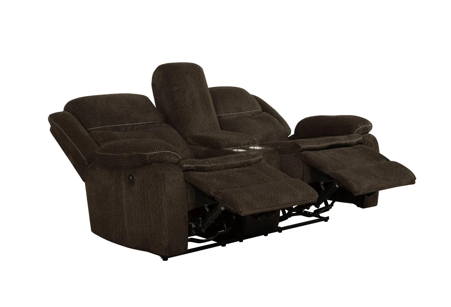 

    
 Order  Modern Brown Chenille Power Sofa Set 2pcs Coaster 610251P-S2 Jennings
