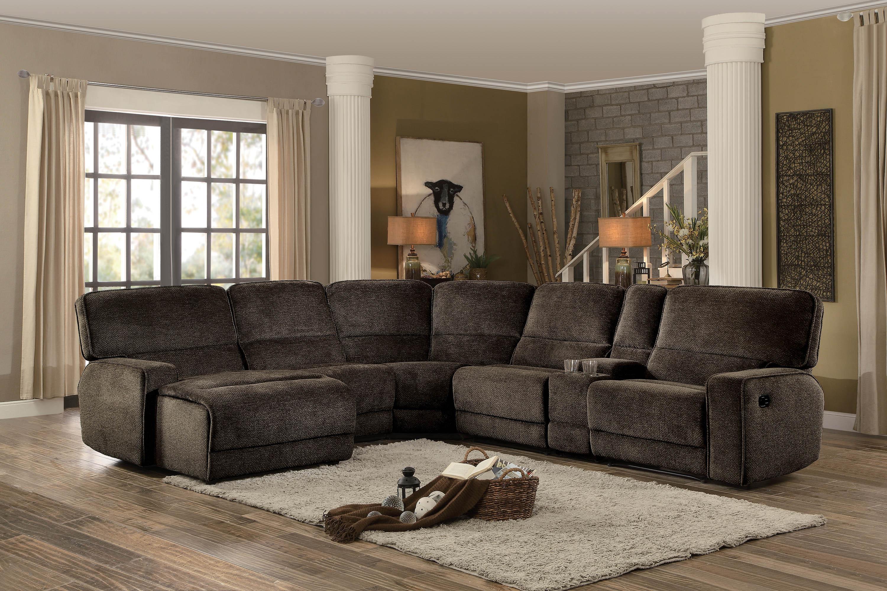 

                    
Buy Modern Brown Fabric 6-Piece LSF Reclining Sectional Homelegance 8238*6LCRR Shreveport
