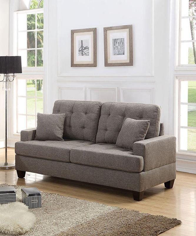 

    
Poundex Furniture F6501 Sofa Loveseat Brown F6501
