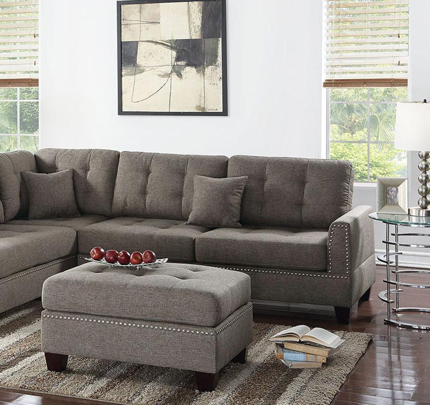 

    
Poundex Furniture F6504 3-Pcs Sectional Sofa Brown F6504
