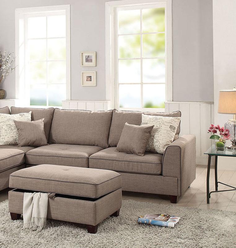 

    
Poundex Furniture F6544 Sectional Sofa Set Brown F6544

