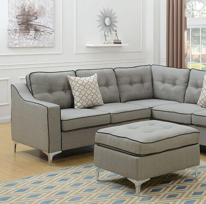 

    
Poundex Furniture F6998 4-Pcs Sectional Gray F6998
