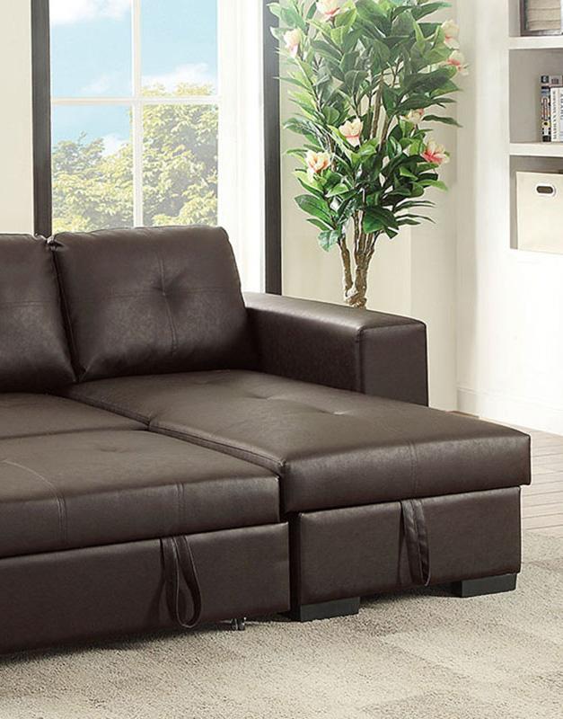 

    
Poundex Furniture F6930 Convertible Sectional Brown F6930
