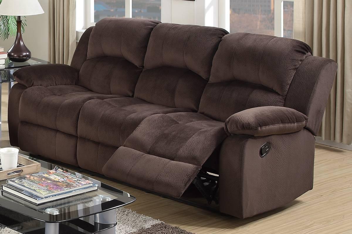 

    
Brown Padded Suede Motion Sofa F6712 Poundex Modern
