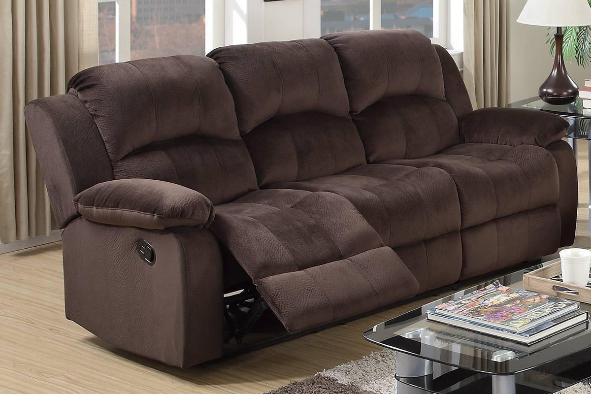 Contemporary, Modern Motion Sofa F6712 F6712 in Brown Padded Suede