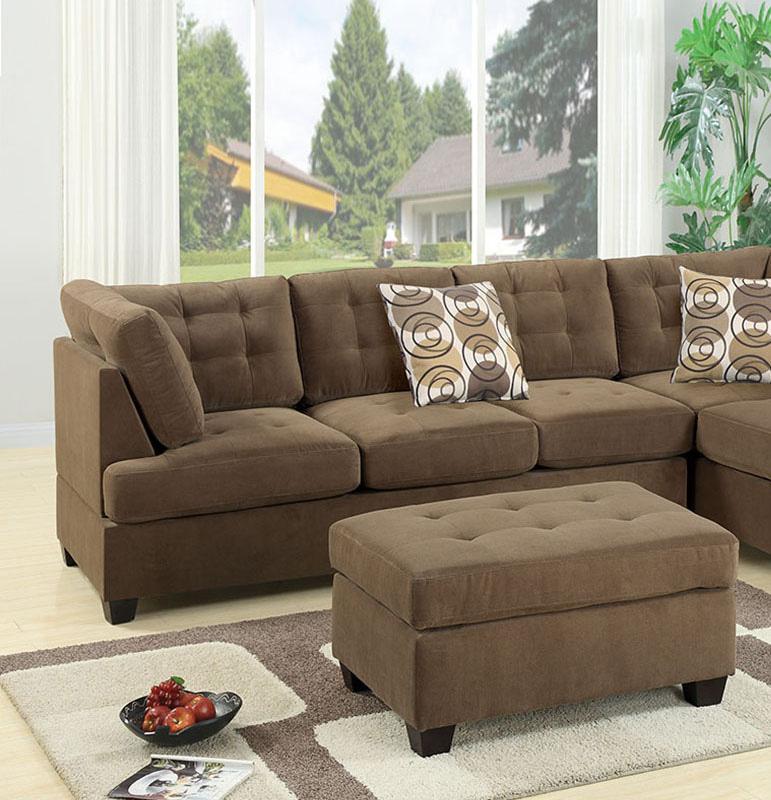 

    
Brown Fabric  Sectional Sofa F7140 Poundex Modern Contemporary

