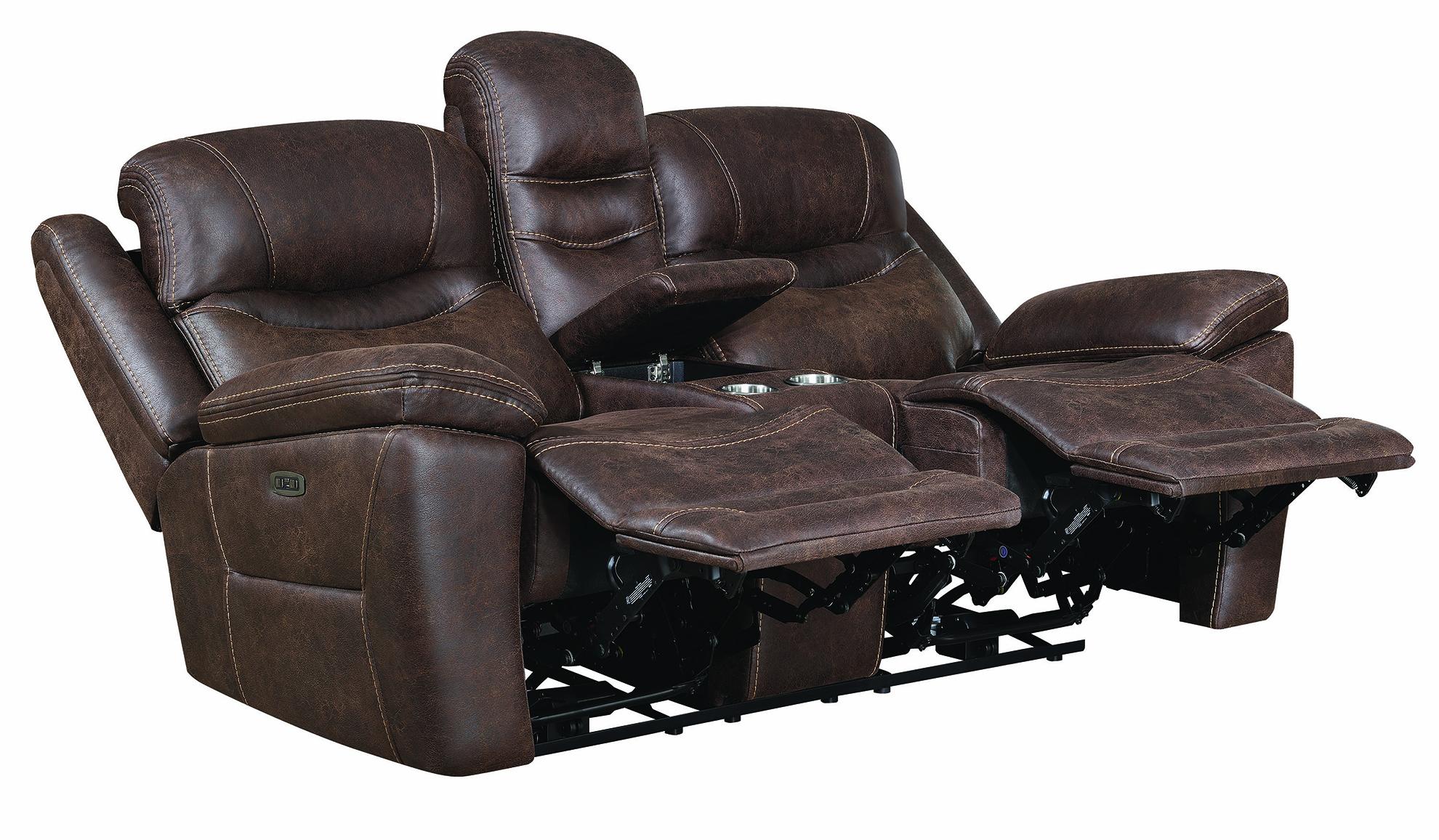 

                    
Coaster 603332PP Hemer Power Reclining Loveseat Chocolate Faux Suede Purchase 
