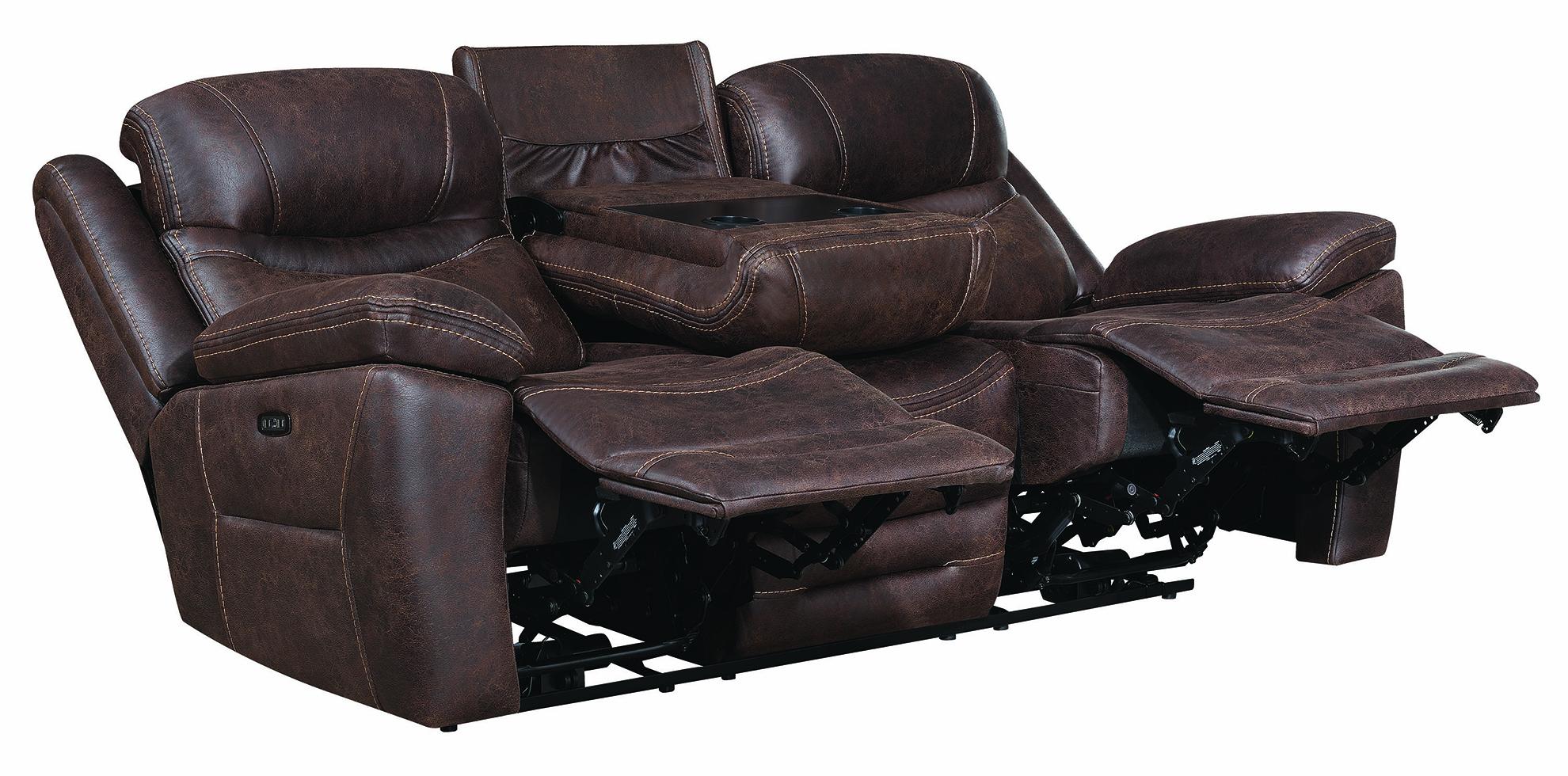 

                    
Coaster 603331PP Hemer Power Reclining Sofa Chocolate Faux Suede Purchase 
